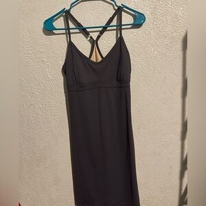 Athleta Dark Grey / Gray Midi Exercise Dress l Small l Built in Supportive Bra